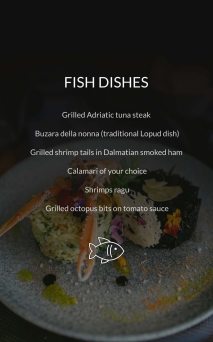 Restaurant Dubrovnik Menu Fish Dishes